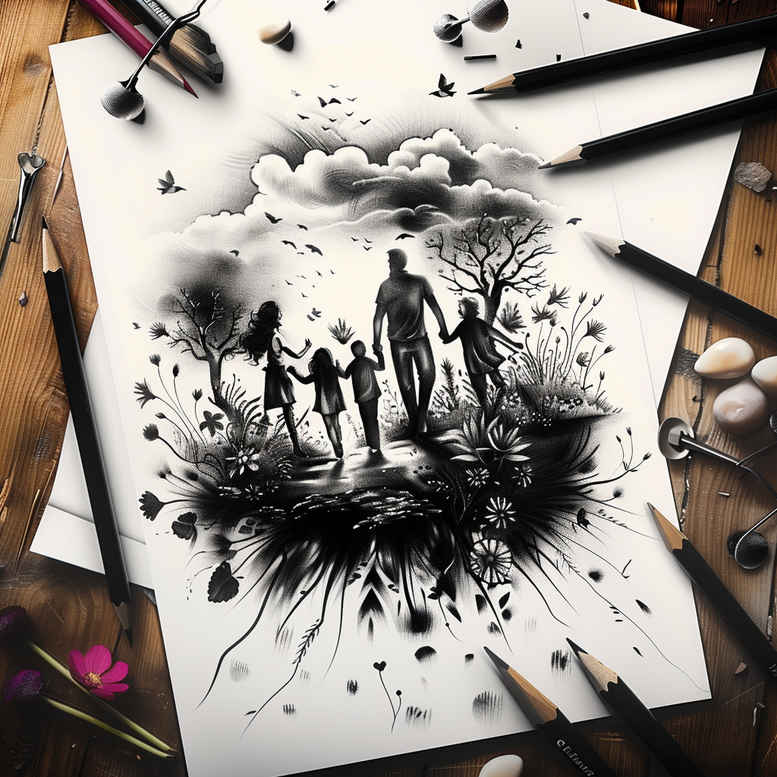 family tattoo design ideas Realism anatomical accuracy closeness embodying courage