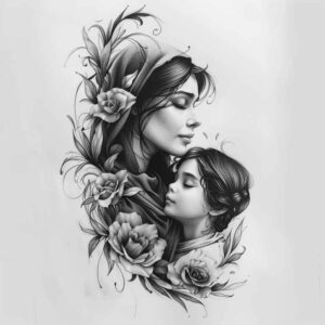 family tattoo design ideas Realism realistic color closeness for triceps