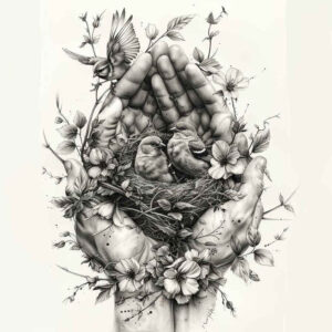 family tattoo design ideas Realim light and shadow play connection stands for strength