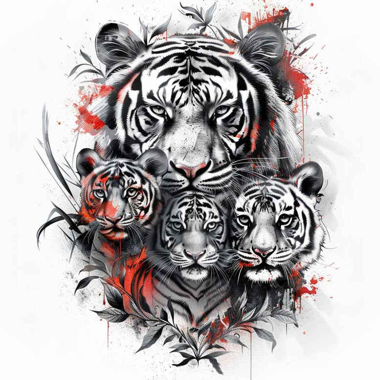family tattoo design ideas Realism optical depth connection symbol of courage
