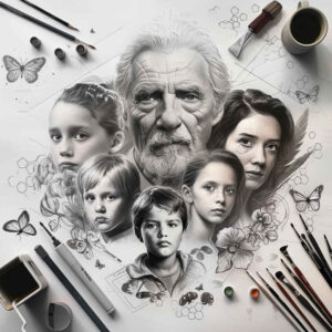 family tattoo design ideas Realism soft contrast devotion for sternum