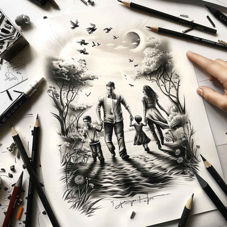 family tattoo design ideas Realism photo-like tattoo devotion symbolising strength