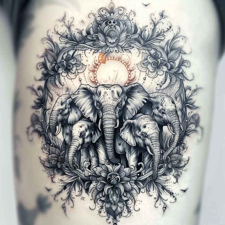 family tattoo design ideas Realism smooth gradients eternal embodying strength