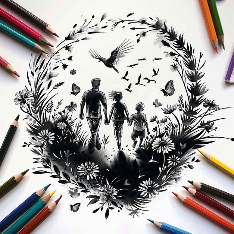 family tattoo design ideas Surrealism timeless eternal meaning endurance