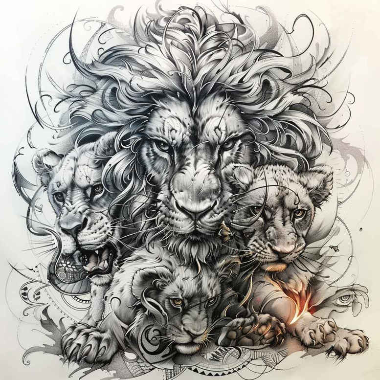 family tattoo design ideas Neotraditional vivid color family tree for lower leg