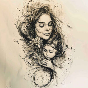 family tattoo design ideas abstract foundation for upper back