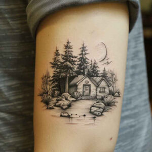 family tattoo design ideas Surrealism dreamscape guardianship for foot