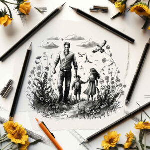 family tattoo design ideas layered color guardianship for side