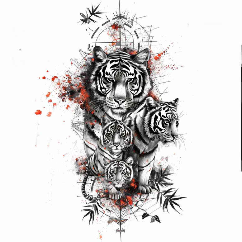 family tattoo design ideas realistic shadowing heart resilience and power