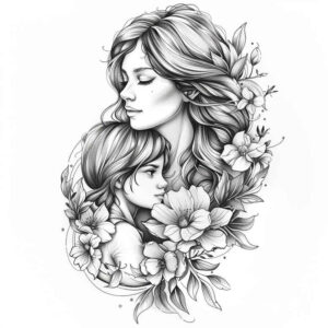 family tattoo design ideas Surrealism chromatic aberration heritage for ankle