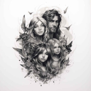 family tattoo design ideas Realism living skin heritage for side