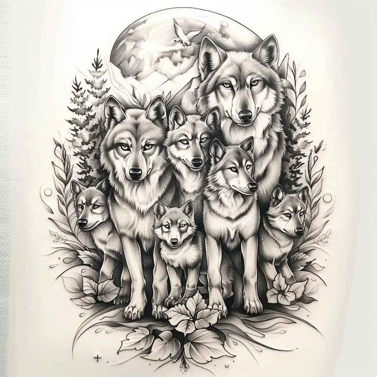 family tattoo design ideas Realism micro detail home courage and power