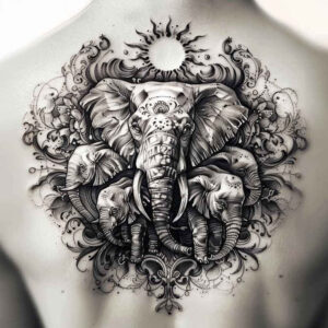 family tattoo design ideas Realism smooth gradients home for full back