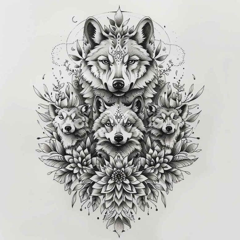 family tattoo design ideas Realism detail accuracy home for upper chest