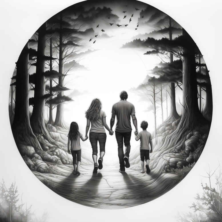 family tattoo design ideas Surrealism visual paradox home stands for strength