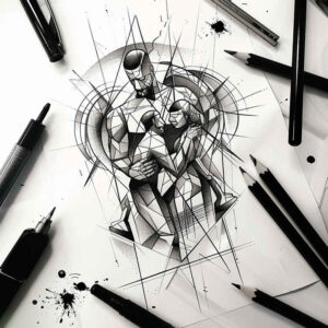 family tattoo design ideas Surrealism blurred edges home symbol for shoulder