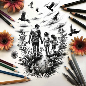 family tattoo design ideas Surrealism unreal home symbol symbol of perseverance