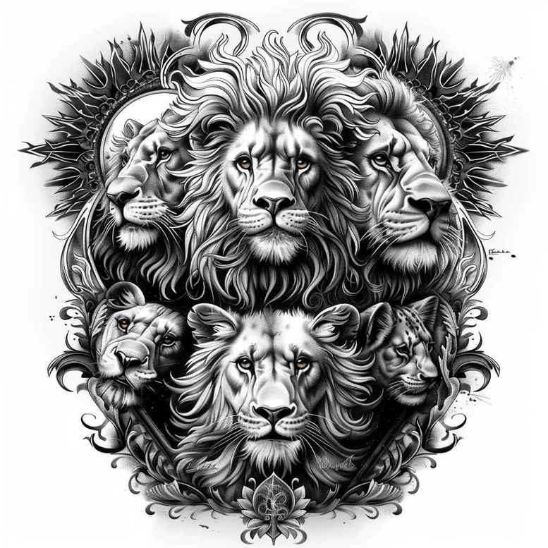 family tattoo design ideas Surrealism imperfect symmetry intertwined symbols for abdomen