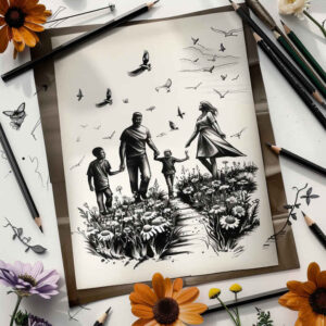 family tattoo design ideas Realism high-resolution tattoo love for calf