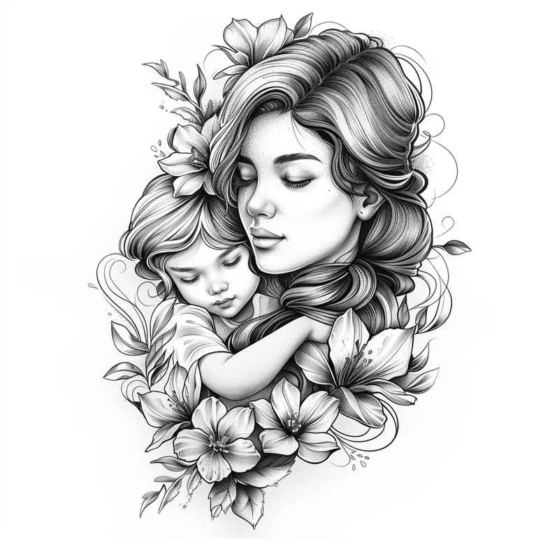 family tattoo design ideas Surrealism hallucinatory nurturing embodying endurance