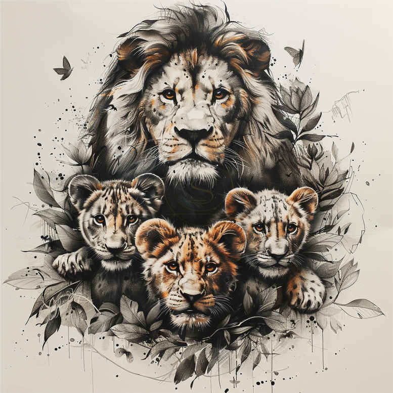 family tattoo design ideas realistic contrast protection circle for upper arm