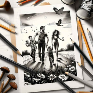 family tattoo design ideas sharp-focus protection motif for calf