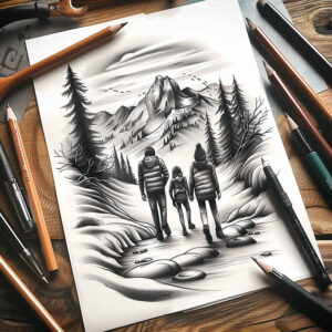 family tattoo design ideas Realism soft focus protection motif for chest