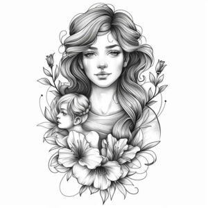 family tattoo design ideas Realism light play protection motif symbol of courage