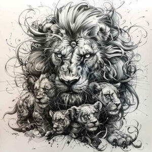 family tattoo design ideas Surrealism hallucinogenic protective for side torso