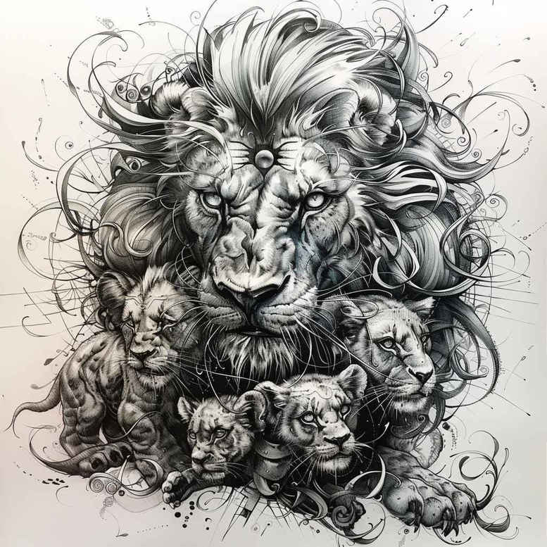 family tattoo design ideas Surrealism hallucinogenic protective for side torso