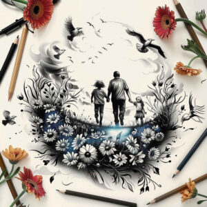 family tattoo design ideas Realism high-resolution tattoo rooted for elbow