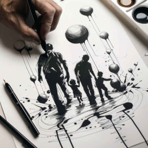 family tattoo design ideas Realism sharp focus solidarity for abdomen