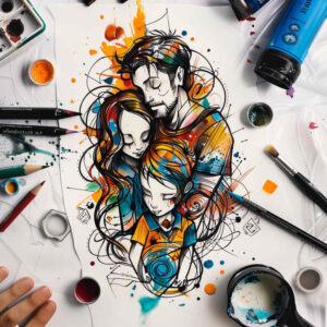 family tattoo design ideas color depth solidarity shows courage