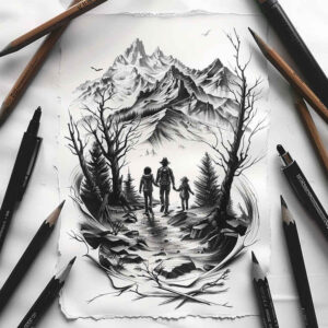family tattoo design ideas fine line support strength and power