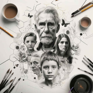 family tattoo design ideas watercolor-style togetherness stands for strength