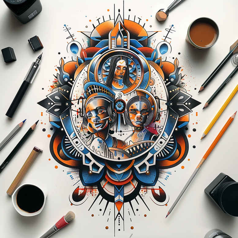 family tattoo design ideas Realism natural contours togetherness symbolising strength