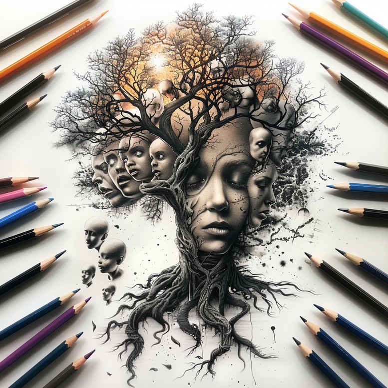 family tattoo design ideas Realism depth of field trust for lower chest