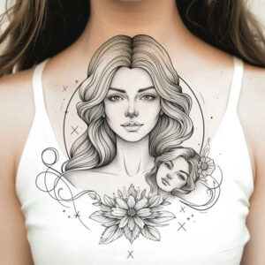 family tattoo design ideas vintage influence warmth for upper thigh