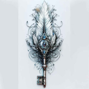 feather-with-light-micro-tattoo-for-wrist – tattoo design ideas free ai generated – Gallery: feathers-inkby-ai