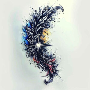 feather-drawing – tattoo design ideas free ai generated – essential – for-forearm – Gallery: feathers-inkby-ai