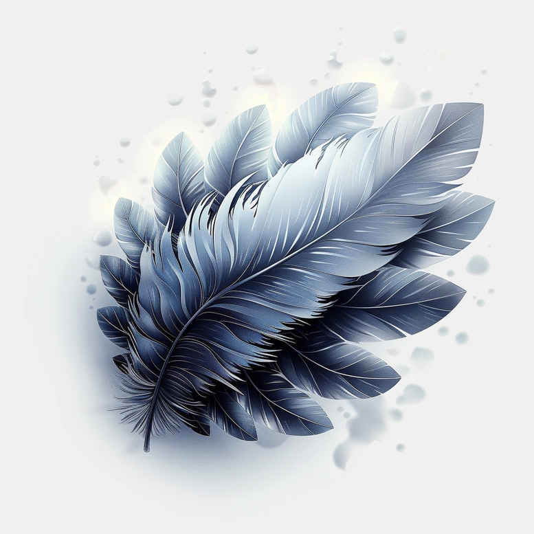 feather-illustration – tattoo design ideas free ai generated – minimal-texture – for-lower-chest – Gallery: feathers-inkby-ai