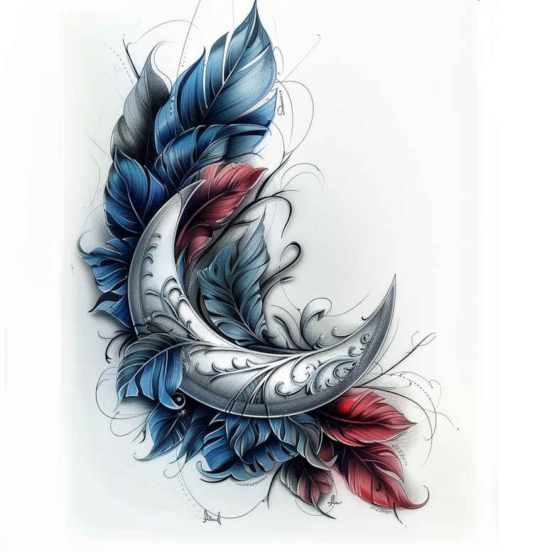 feather-in-flight – tattoo design ideas free ai generated – unadorned – for-ribs – Gallery: feathers-inkby-ai