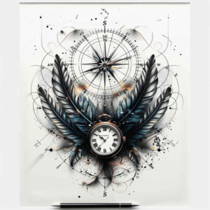feather-outline – tattoo design ideas free ai generated – short-stroke – for-side – Gallery: feathers-inkby-ai