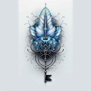 feather-pattern – tattoo design ideas free ai generated – whisper-line – for-behind-ear – Gallery: feathers-inkby-ai