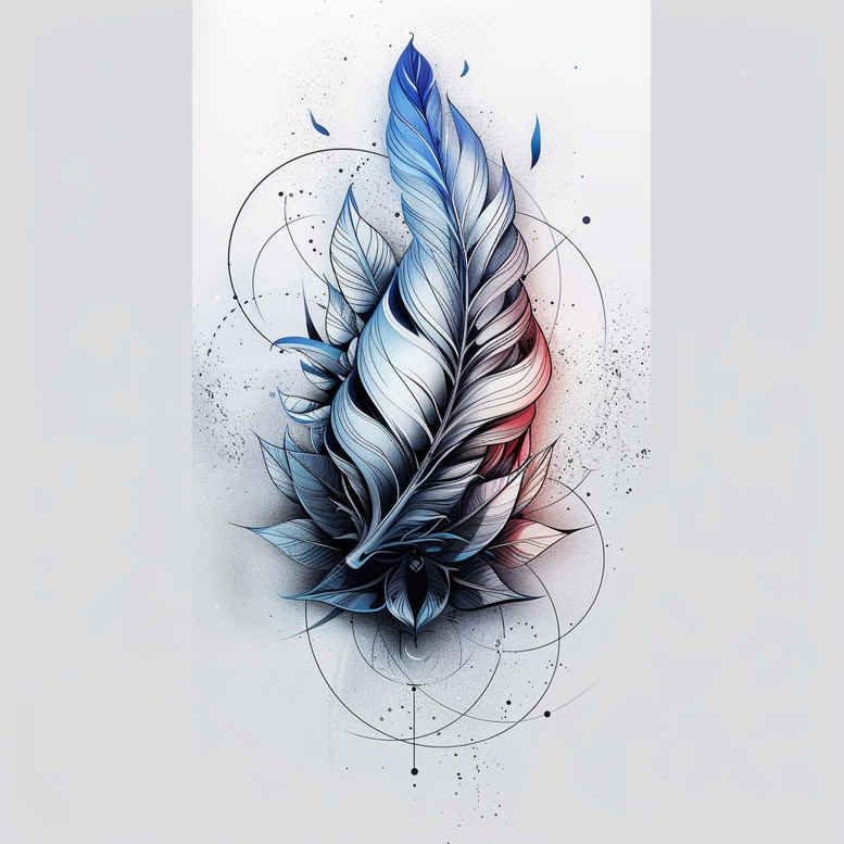 feather-motif-no-excess-for-abdomen – tattoo design ideas free ai generated – Gallery: feathers-inkby-ai