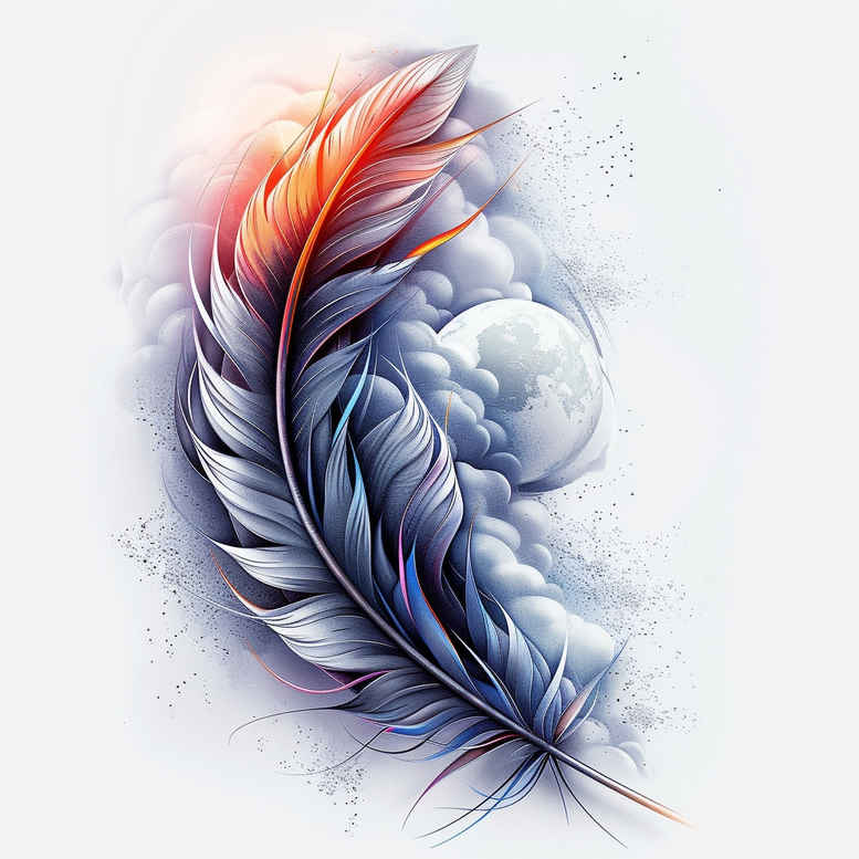 feather-with-ornament-quiet-art-for-thigh – tattoo design ideas free ai generated – Gallery: feathers-inkby-ai