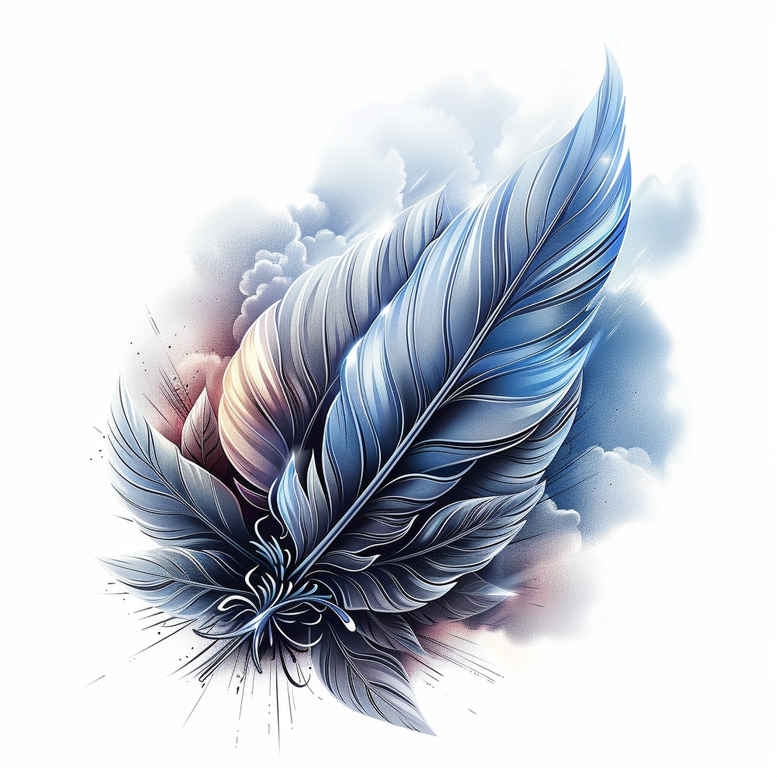 feather-with-contour – tattoo design ideas free ai generated – modest – for-inner-arm – Gallery: feathers-inkby-ai