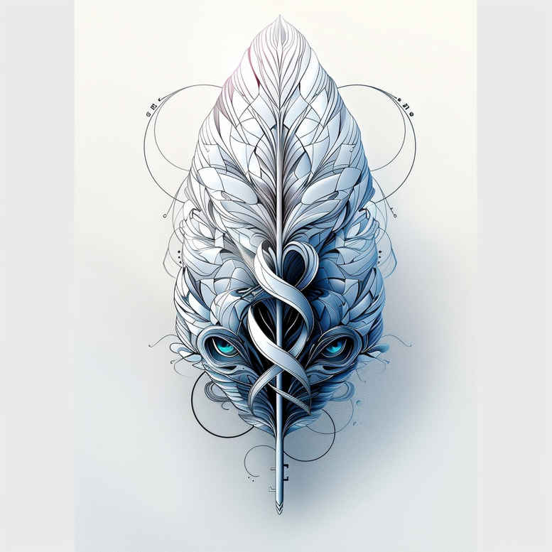 feather-symbol-outline-only-for-outer-arm – tattoo design ideas free ai generated – Gallery: feathers-inkby-ai