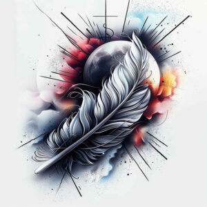 feather-with-plumes-single-line-for-back-of-neck – tattoo design ideas free ai generated – Gallery: feathers-inkby-ai