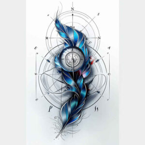 feather-with-shadow – tattoo design ideas free ai generated – micro-art – for-chest – Gallery: feathers-inkby-ai